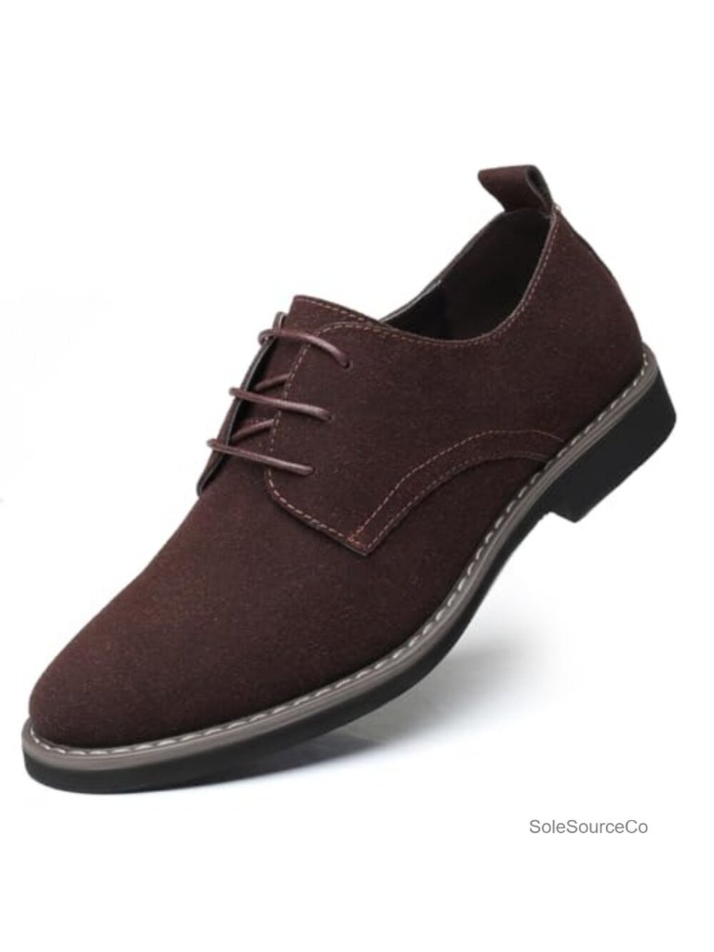 Mens Suede Leather Dress Oxfords Lace Up Wingtip Business Shoes
